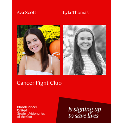 Headshot of Austin, Texas Student Visionaries of the Year candidates Ava Scott and Lyla Thomas of team Cancer Fight Club.