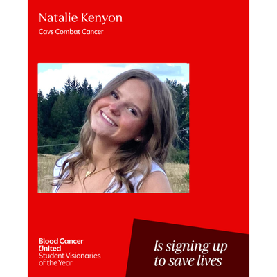 Headshot of Austin, Texas Student Visionaries of the Year candidate Natalie Kenyon of team Cavs Combat Cancer.