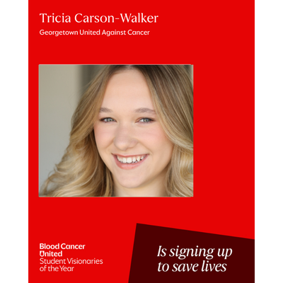 Headshot of Austin, Texas Student Visionaries of the Year candidate Tricia Carson-Walker of team Georgetown United Against Cancer..