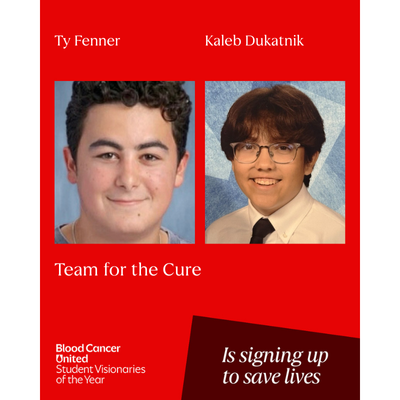 Headshot of South Texas Student Visionaries of the Year candidates Ty Fenner and Kaleb Dukatnik of Team for the Cure.