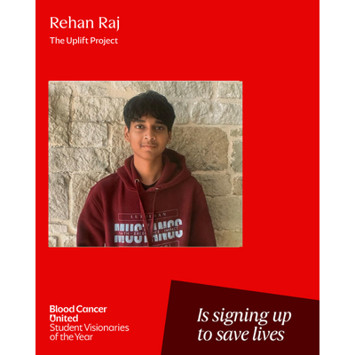 Headshot of South Texas Student Visionaries of the Year candidate Rehan Raj of team The Uplift Project.